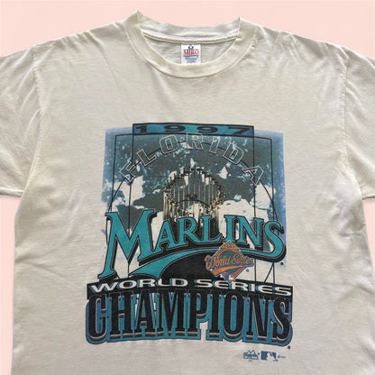 Vintage Miro MLB Florida Marlins 1997 World Series Baseball Shirt Mens Large