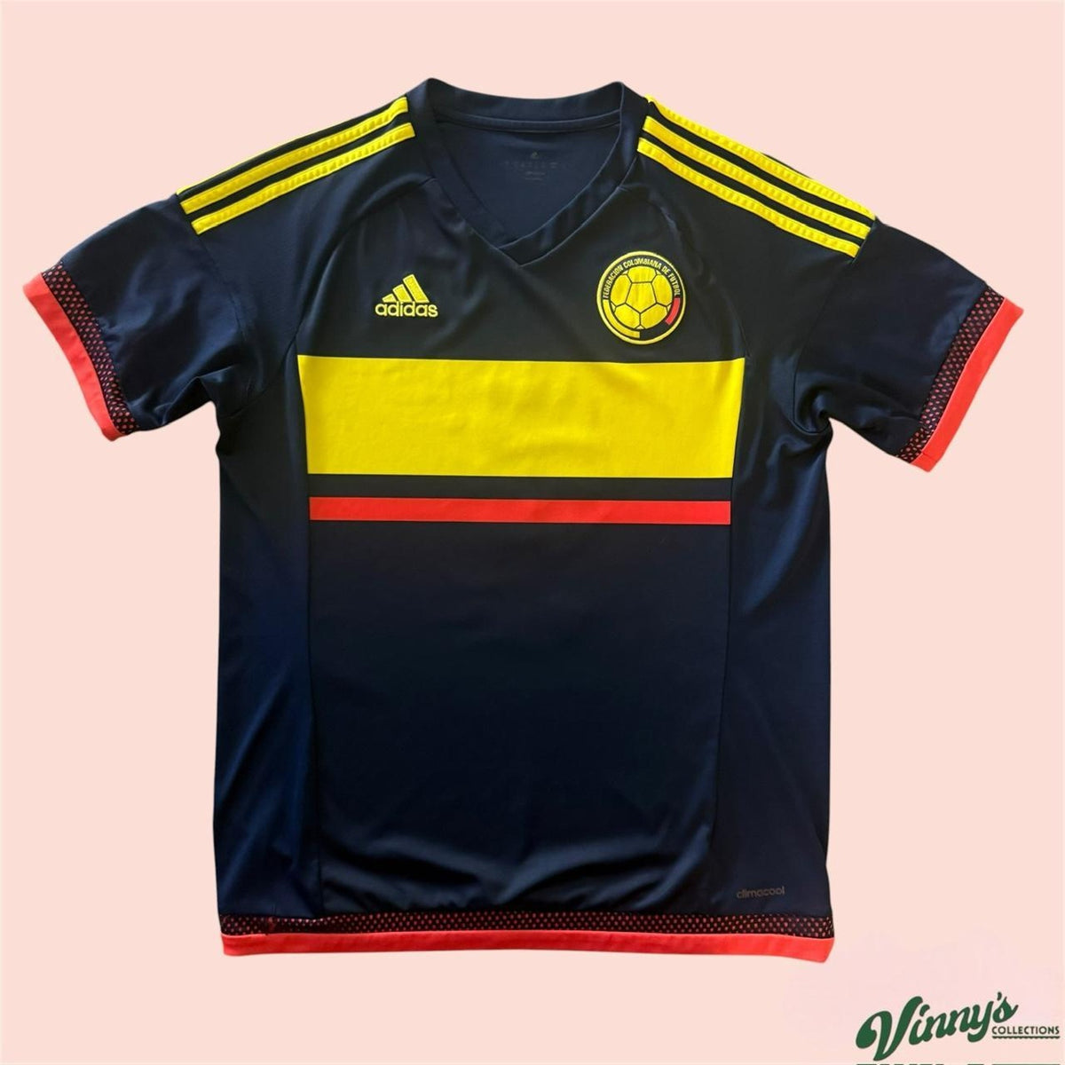 2014 Adidas Colombia Radamel Falcao World Cup Away Soccer Jersey Kit Mens Medium