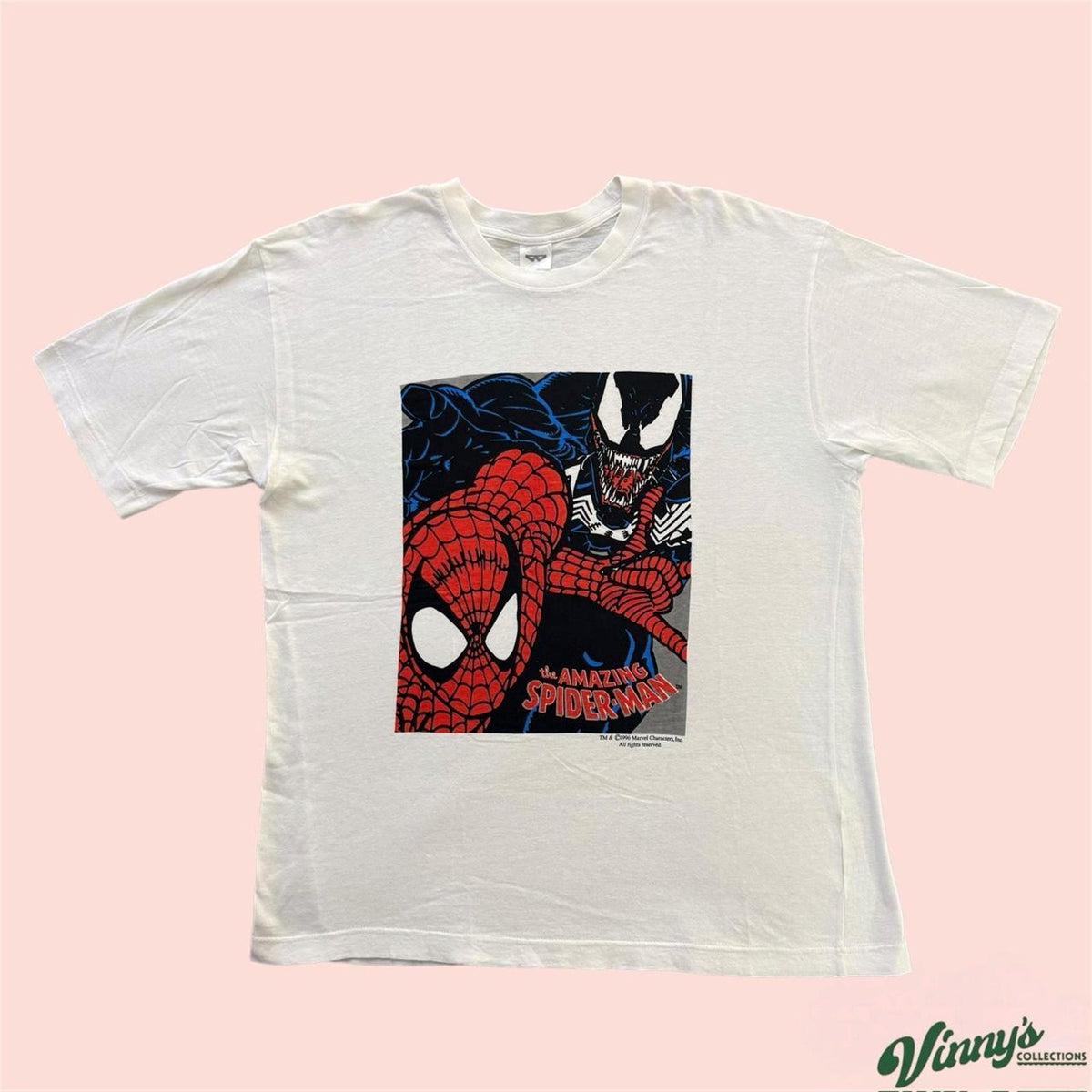 Vintage 90s Banpresto Marvel 1996 Spider Man Venom Shirt Mens Large