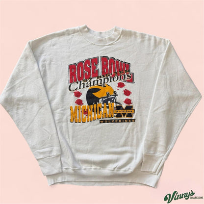 Vintage 1997 Michigan Wolverines Rose Bowl College Crewneck Sweatshirt Mens XL