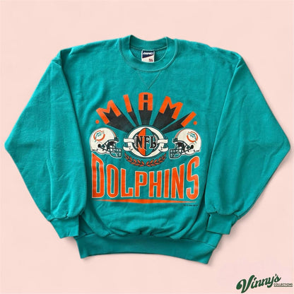 Vintage Bike 1994 NFL Miami Dolphins Football Crewneck Sweatshirt Mens XL