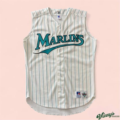 Russell Athletic MLB Florida Marlins Sleeveless Baseball Jersey Mens 44 Medium