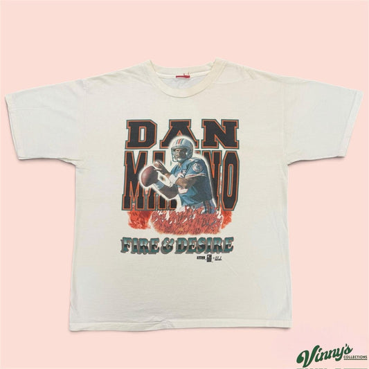 Vintage 90s Miami Dolphins Dan Marino Fire & Desire Football Shirt Mens XL