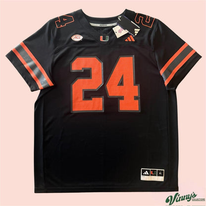 NWT 2024 Adidas NCAA Miami Hurricanes #24 College Football Jersey Mens XL