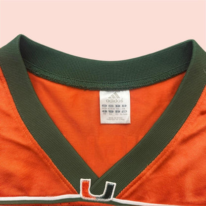 Vintage 90s Adidas Miami Hurricanes Shields College Football Jersey Youth XL