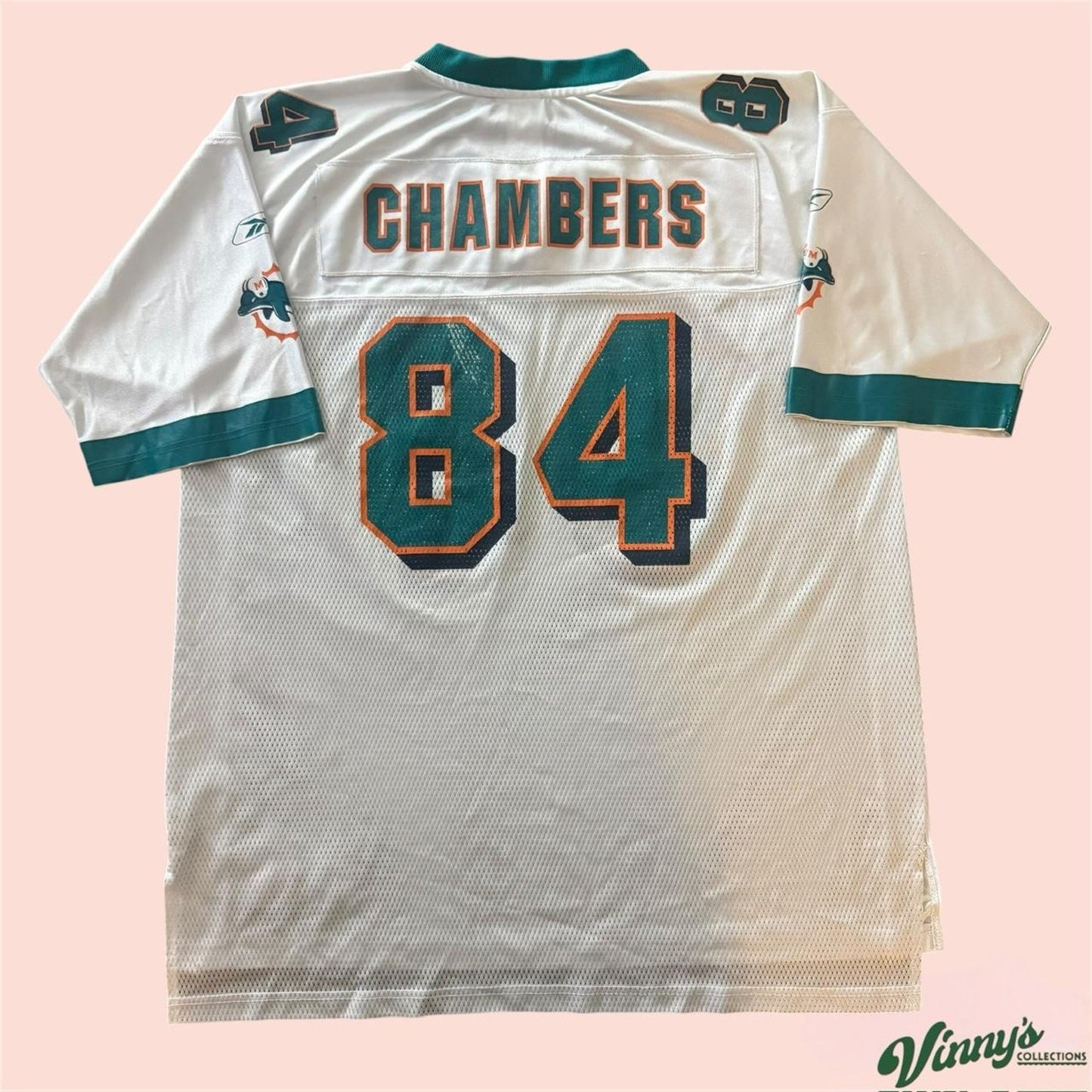 Vintage 00s NFL Reebok Miami Dolphins Chris Chambers Football Jersey Mens XL