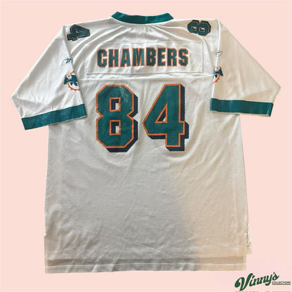 Vintage 00s NFL Reebok Miami Dolphins Chris Chambers Football Jersey Mens XL