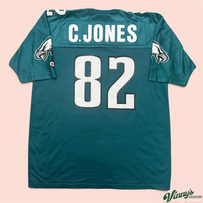 Vintage 90s Champion NFL Philadelphia Eagles Chris Jones Football Jersey Mens XL