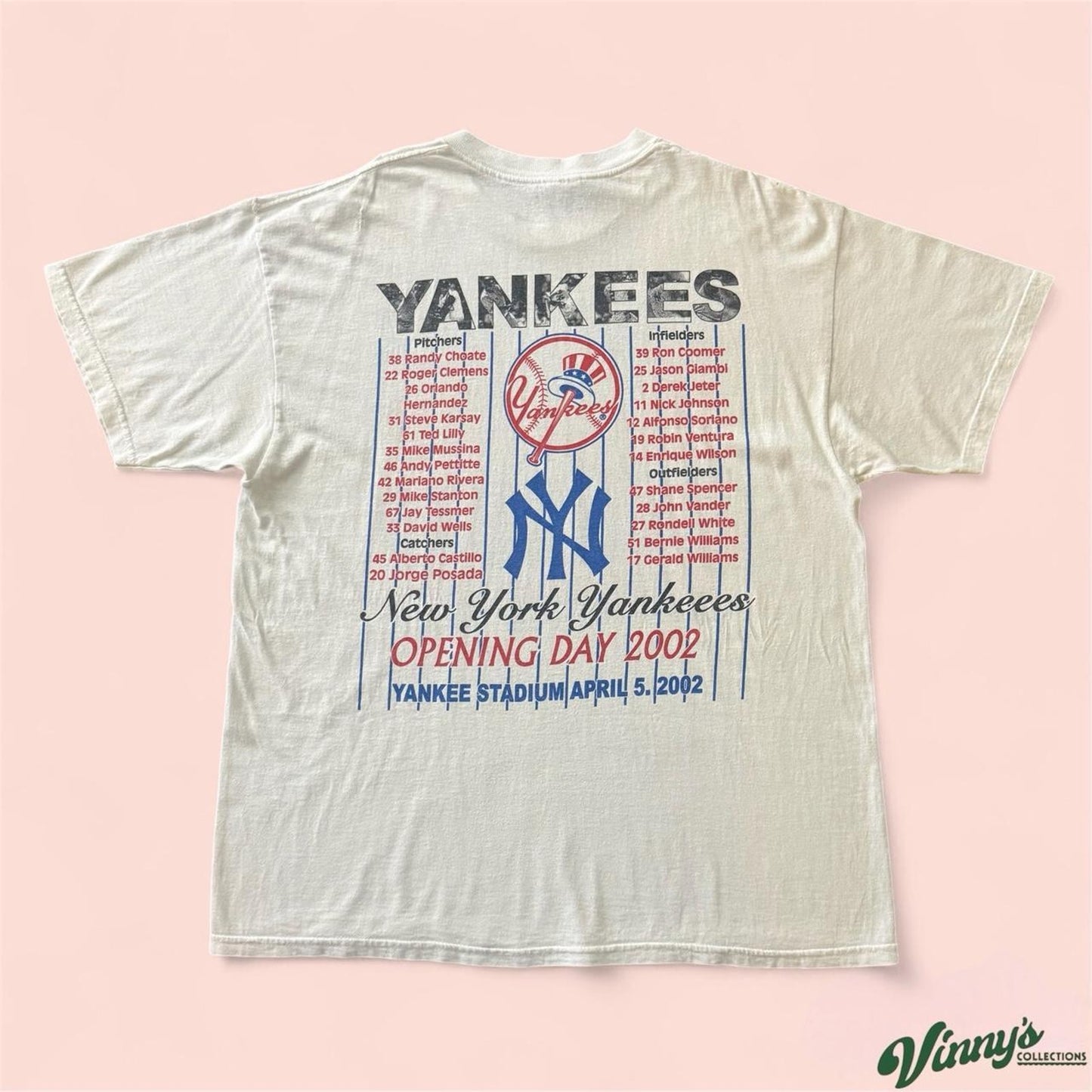Vintage 2002 Delta MLB New York Yankees Opening Day Baseball Shirt Mens XL