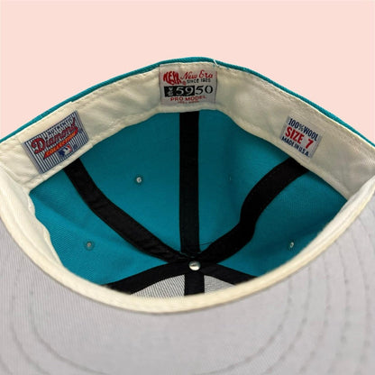 Vintage 90s New Era Florida Marlins Diamond Collection Wool Fitted Sz 7