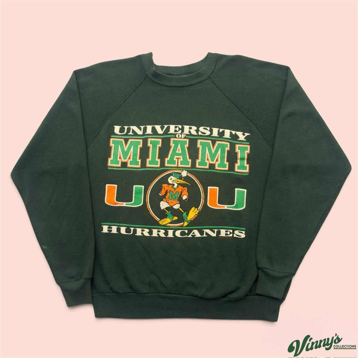 Vintage 90s US Sweats Miami Hurricanes College Crewneck Sweatshirt Mens Large