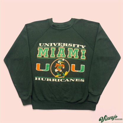 Vintage 90s US Sweats Miami Hurricanes College Crewneck Sweatshirt Mens Large