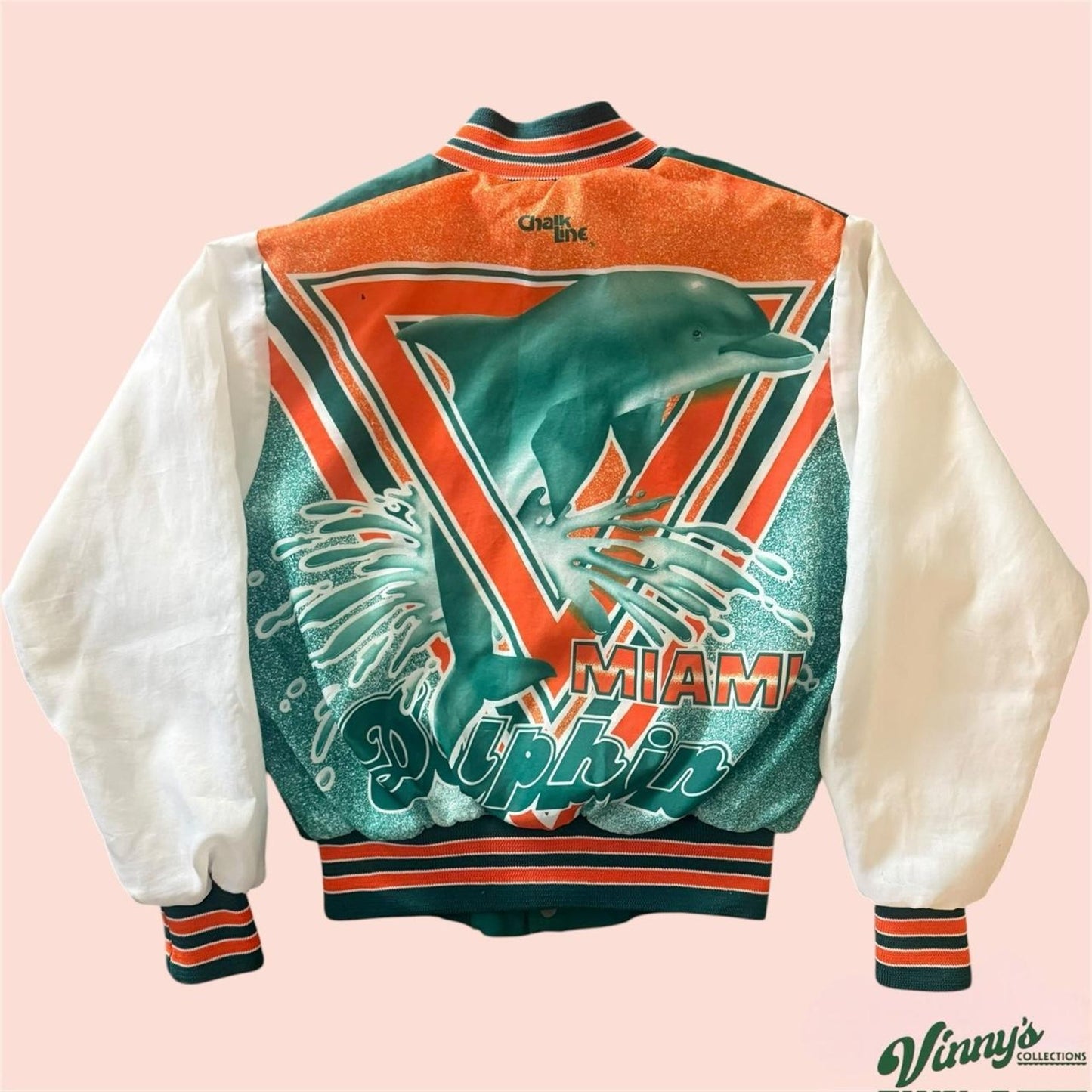 Vintage Chalk Line NFL Miami Dolphins Fanimation Football Jacket Youth Medium