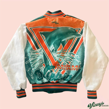 Vintage Chalk Line NFL Miami Dolphins Fanimation Football Jacket Youth Medium