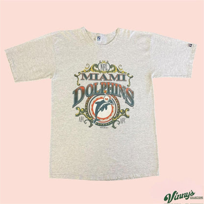 Vintage Logo 7 NFL Miami Dolphins Football Shirt Mens XL