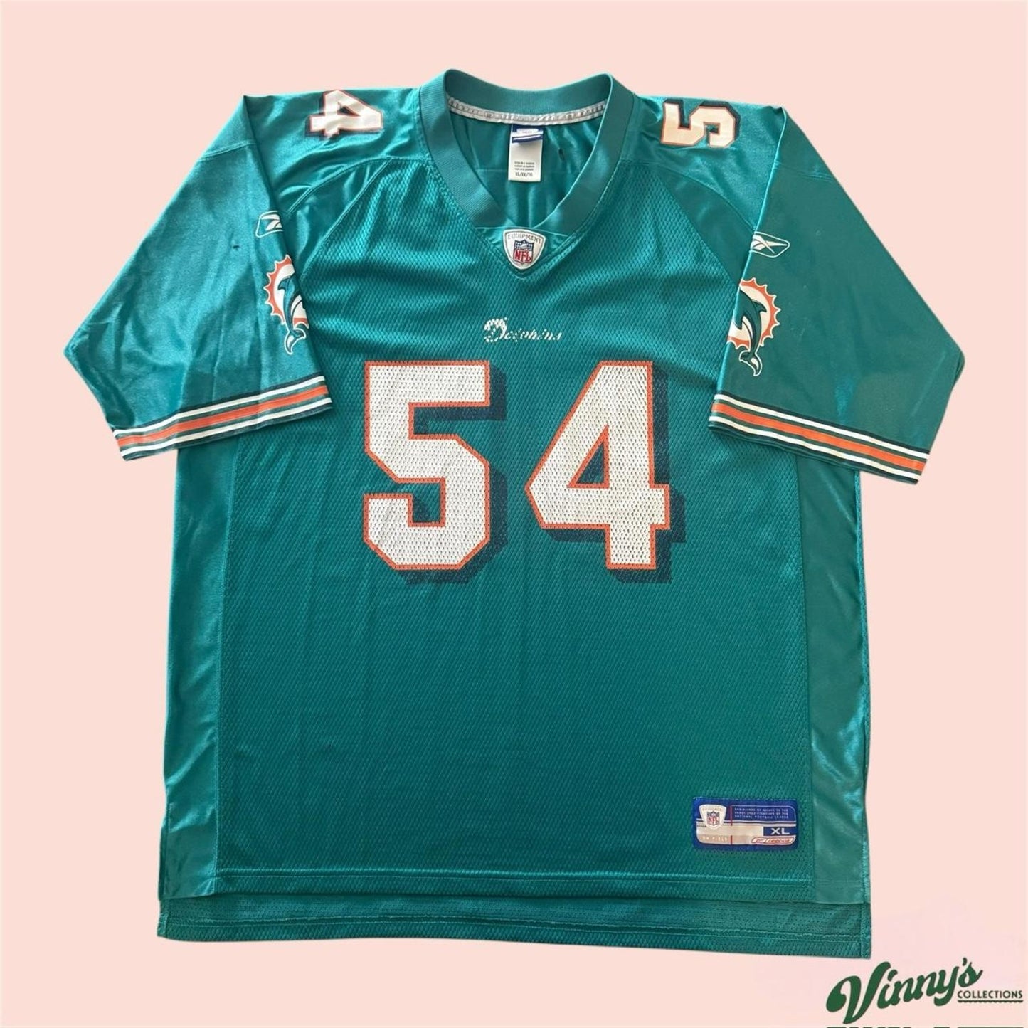 Vintage 00s NFL Reebok Miami Dolphins Zach Thomas Football Jersey Mens XL
