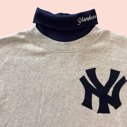 Vintage Majestic MLB New York Yankees Mockneck Baseball Sweatshirt Mens Medium