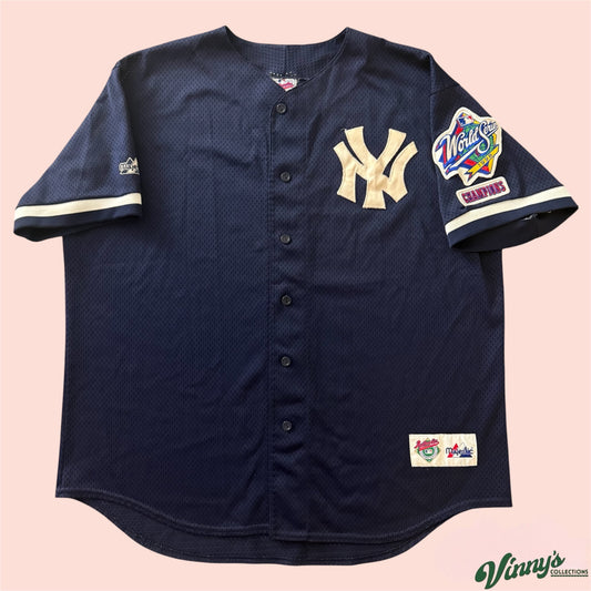 Majestic 1999 MLB New York Yankees World Series Baseball Jersey Mens XL