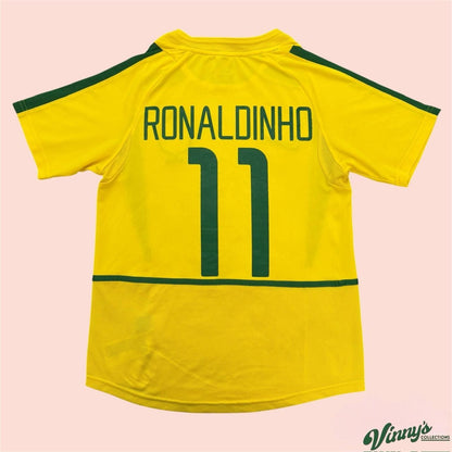 Vintage Y2K Nike Brazil National Team Ronaldinho Soccer Jersey Kit Mens SMall