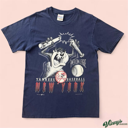 Vintage 1997 Hanes MLB New York Yankees Taz Baseball Shirt Mens Medium