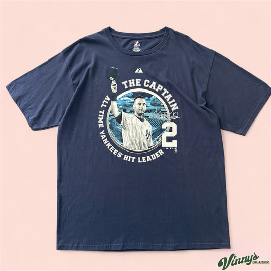 Majestic MLB New York Yankees Derek Jeter Baseball Shirt Mens XL