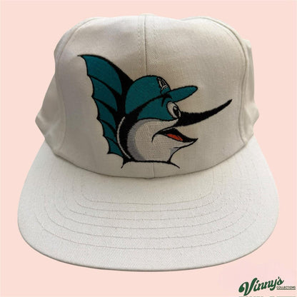 Vintage 90s Florida Marlins Billy the Marlin Baseball Snapback Hat