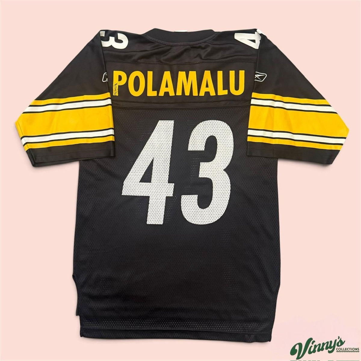 Vintage 00s Reebok Pittsburgh Steelers Troy Polamalu Football Jersey Mens Smalll