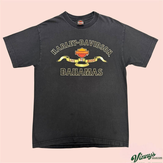 Vintage 00s Y2K Harley Davidson Bahamas Biker Shirt Mens Large