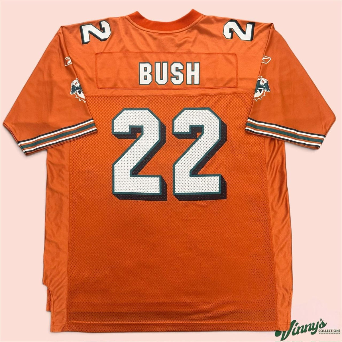 Vintage 00s Reebok NFL Miami Dolphins Reggie Bush Football Jersey Mens XL