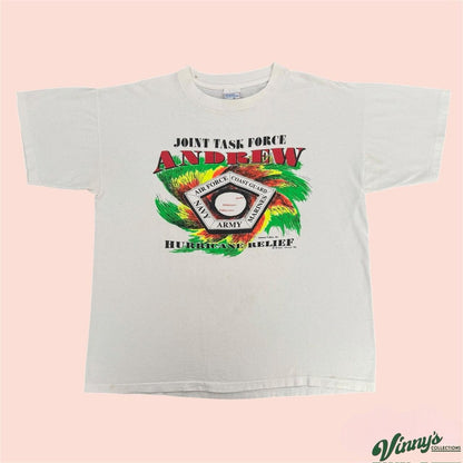 Vintage 90s Joint Task Force Hurricane Andrew Relief Shirt Mens XL