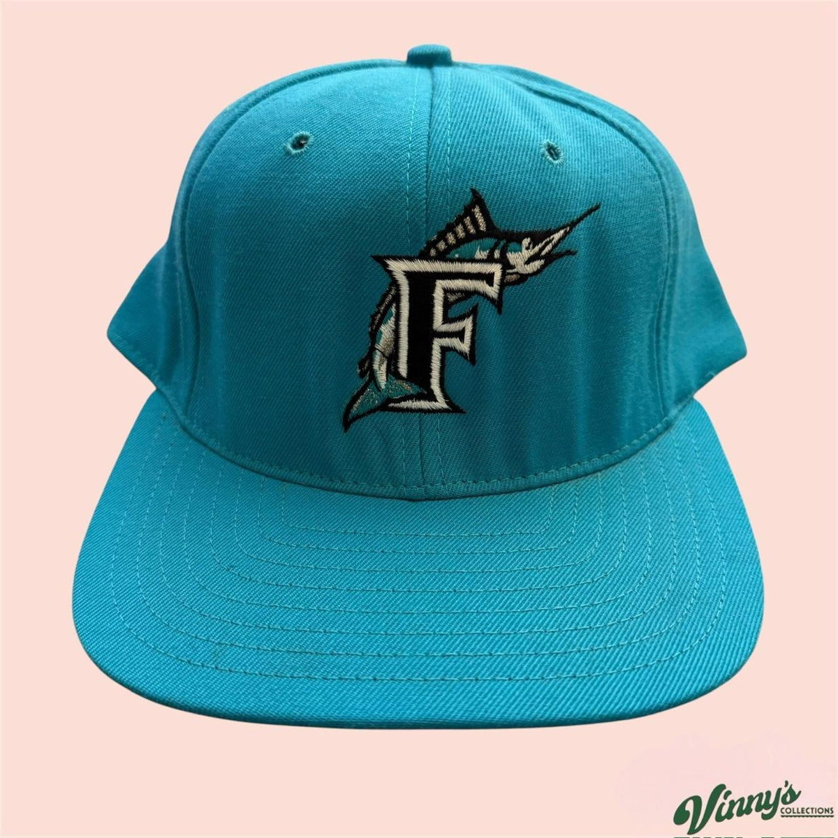 Vintage 90s USA Universal Florida Marlins Wool Baseball Snapback