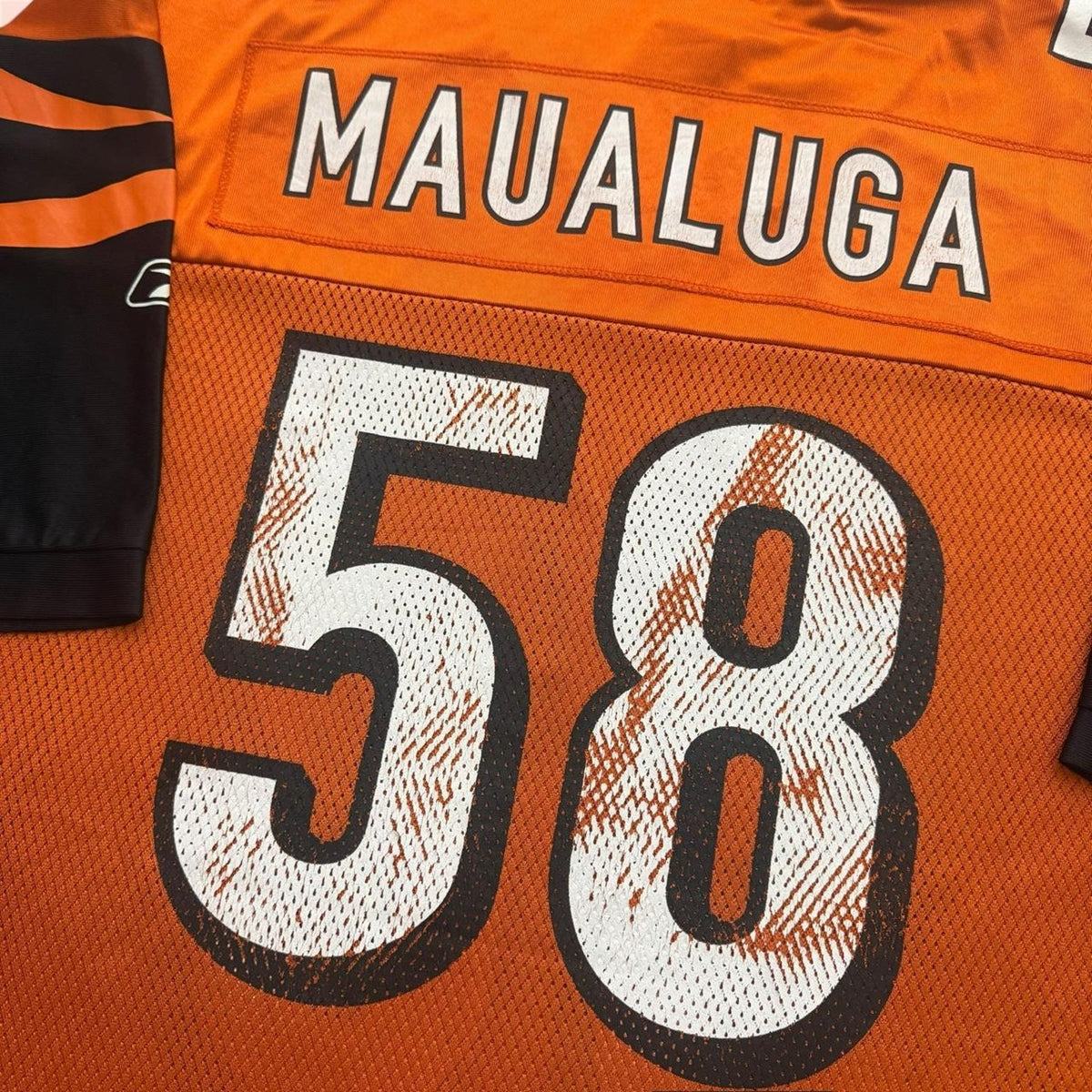 Vintage 00s NFL Reebok Cincinnati Bengals Rey Maualuga Football Jersey Mens XL