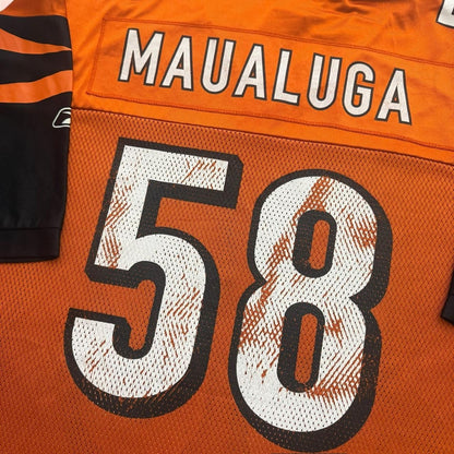 Vintage 00s NFL Reebok Cincinnati Bengals Rey Maualuga Football Jersey Mens XL