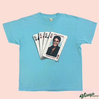 Vintage 90s Screen Stars Elvis King of Hearts Shirt Mens XL