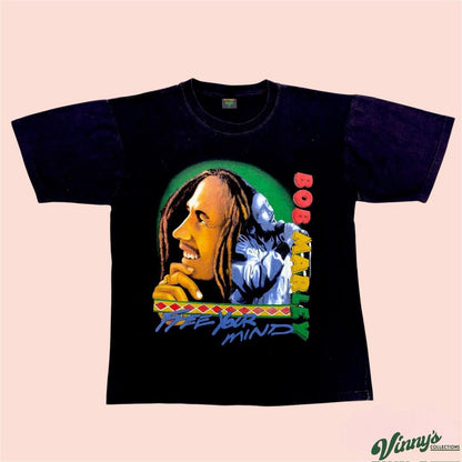 Vintage 90s Spirit Bob Marley Free Your Mind Shirt Mens Large