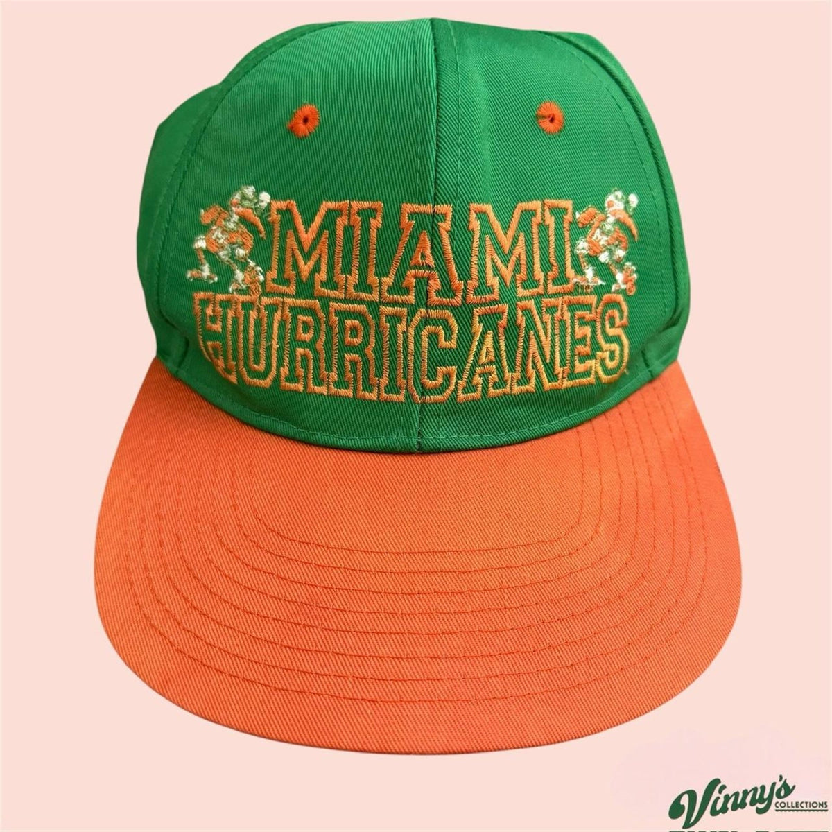 Vintage 90s Fresh Caps NCAA Miami Hurricanes College Snapback Hat