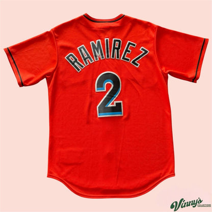 Majestic MLB Miami Marlins Hanley Ramirez Baseball Jersey Mens Medium