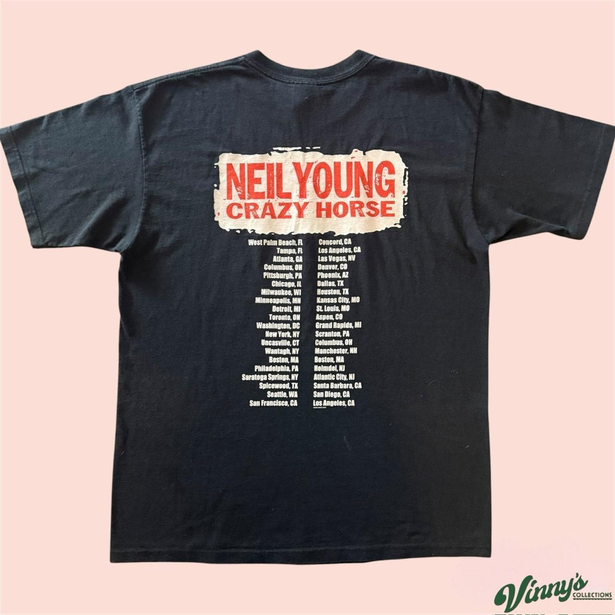Vintage 2003 Anvil Red Bar Neil Young Crazy Horse Tour Shirt Mens Large