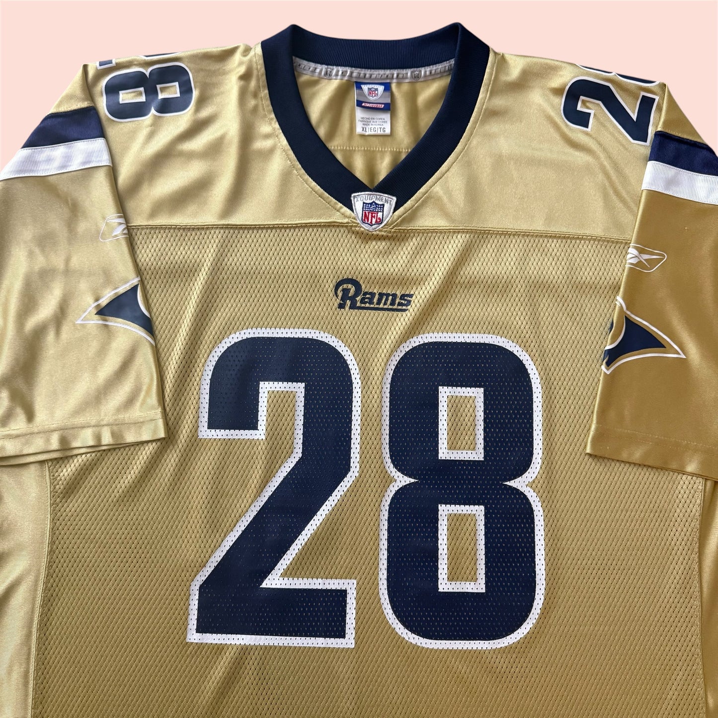 Reebok NFL St Louis Rams Marshall Faulk Football Jersey Mens XL