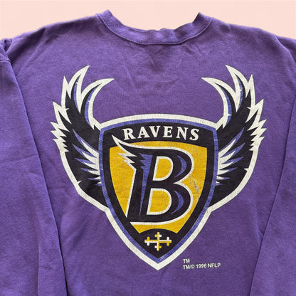Vintage Logo 7 NFL Baltimore Ravens Football Sweatshirt Mens 2XL