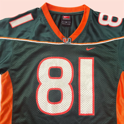 Nike NCAA Miami Hurricanes #81 College Football Jersey Youth Kids Medium