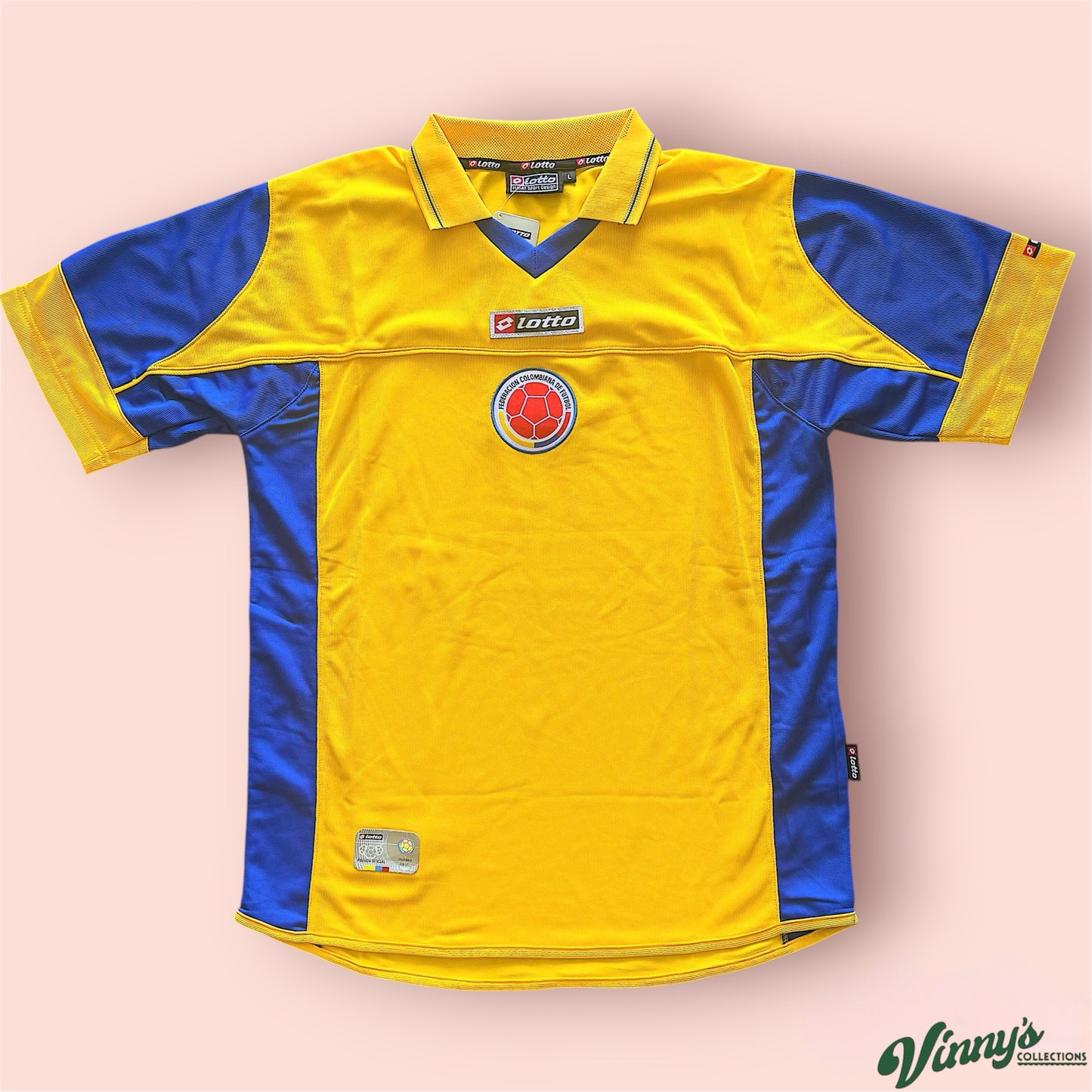 Vintage Lotto 2003 Colombia National Soccer Jersey Kit Mens Large