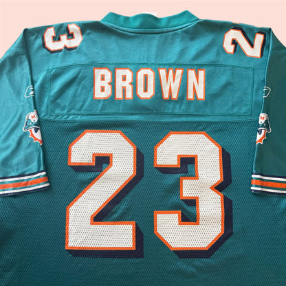 Reebok NFL Miami Dolphins Ronnie Brown Football Jersey Mens Large