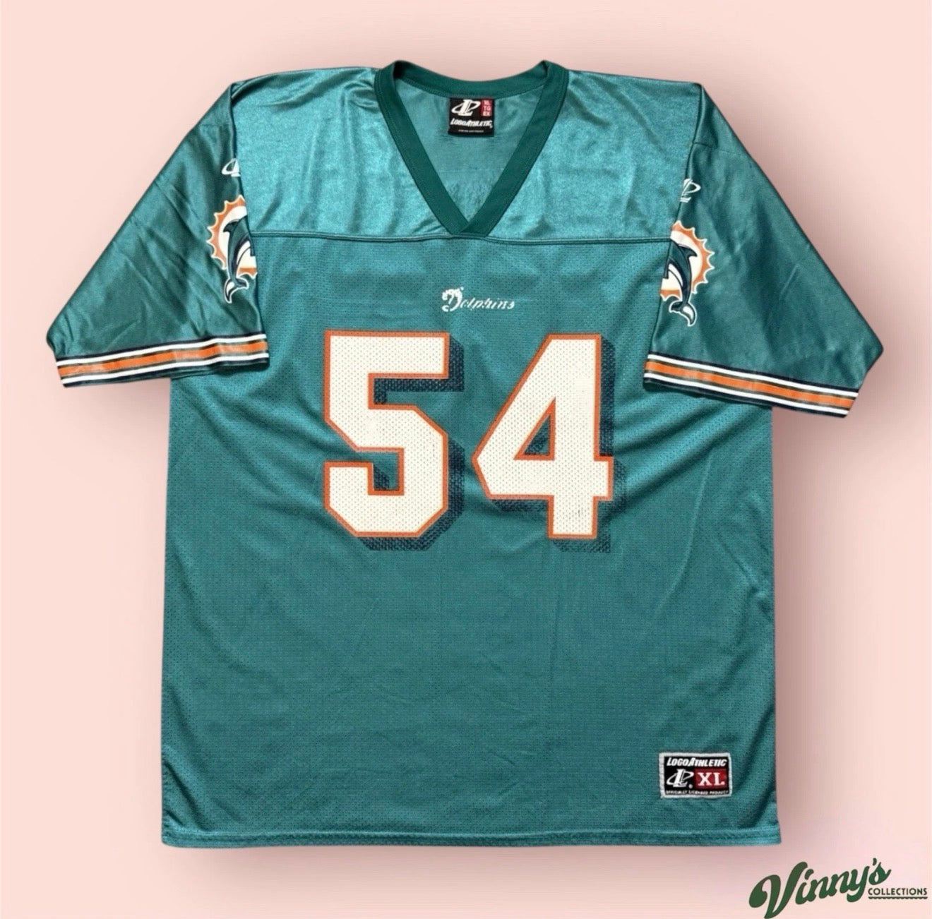 Vintage Logo Athletic NFL Miami Dolphins Zach Thomas Football Jersey Mens XL
