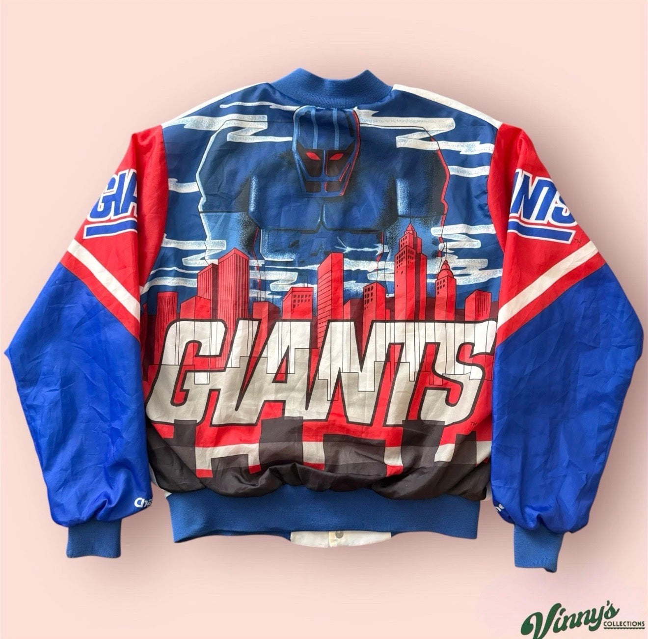 Vintage Chalk Line NFL New York Giants Football Bomber Jacket Mens Large