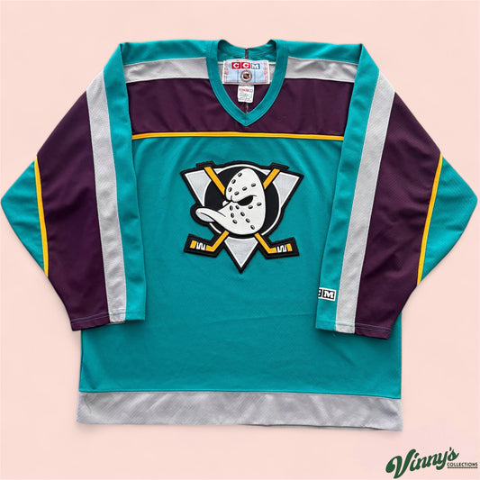 Vintage CCM NHL Anaheim Mighty Ducks Hockey Jersey Mens Large