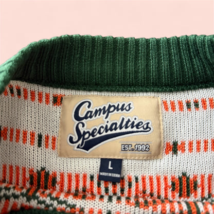 Campus Specialties NCAA Miami Hurricanes College Christmas Sweater Mens Large