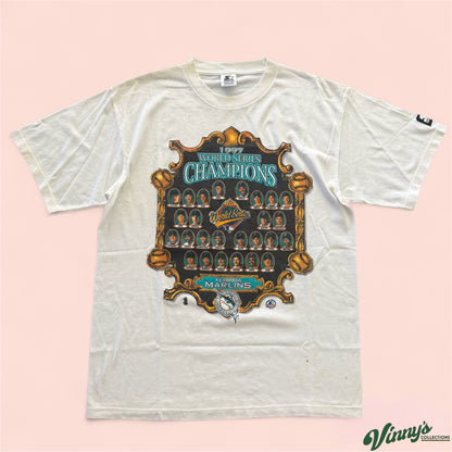 Vintage Starter MLB Florida Marlins 1997 World Series Baseball Shirt Mens Medium