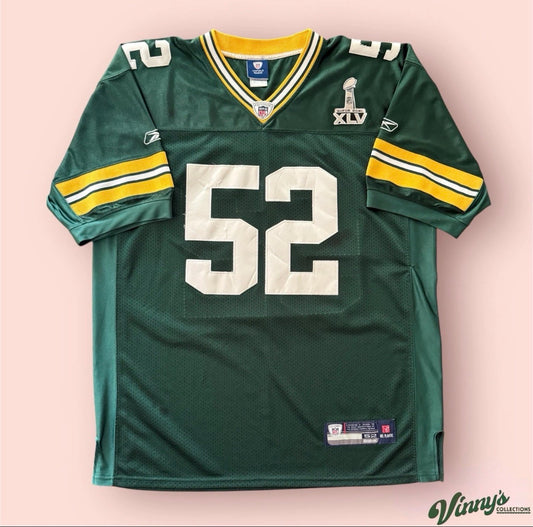 Reebok NFL Green Bay Packers Clay Matthews Football Jersey Mens 52 XL