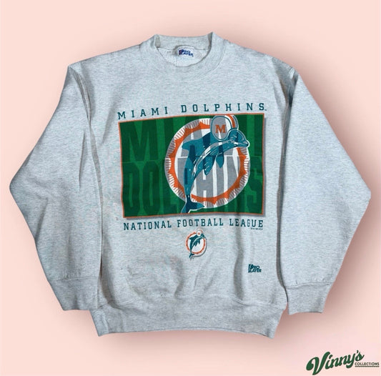 Vintage Pro Player NFL Miami Dolphins Football Sweatshirt Mens Medium